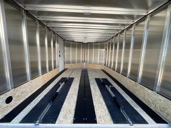 Durabull Trailers 101"X12' Multi-Sport Snowmobile Trailer White, Snow Package, 70" Interior Height, Galvanized Dexter Torflex Axle, 3 Year Warranty, Made in NH DuraBull Trailers
