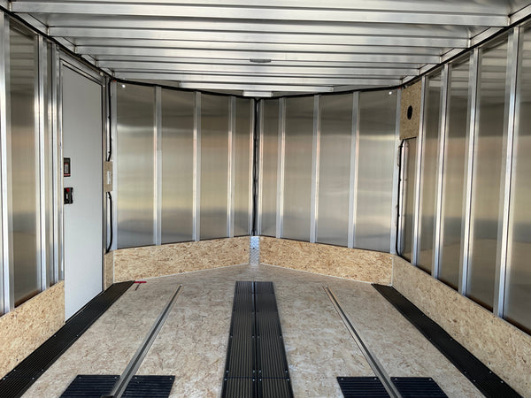 Durabull Trailers 101"X12' Multi-Sport Snowmobile Trailer White, Snow Package, 70" Interior Height, Galvanized Dexter Torflex Axle, 3 Year Warranty, Made in NH DuraBull Trailers