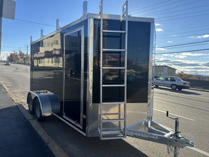 Durabull Aluminum Contractor 7'x14'+2'V BLACK RAMP Elite Series DuraBull Trailers
