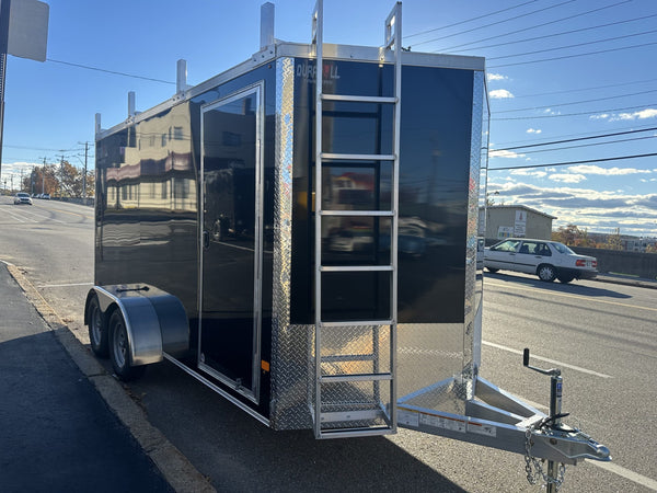 Durabull Aluminum Contractor 7'x14'+2'V BLACK RAMP Elite Series DuraBull Trailers