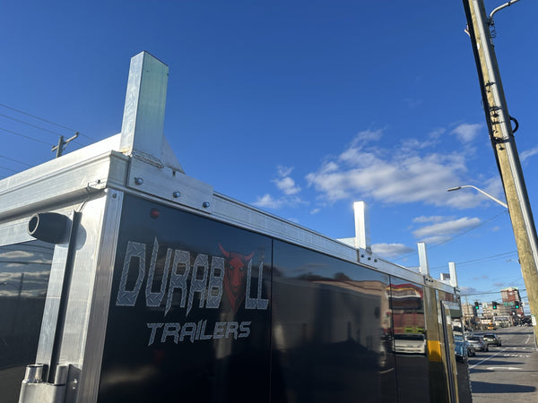 Durabull Aluminum Contractor 7'x14'+2'V BLACK RAMP Elite Series DuraBull Trailers