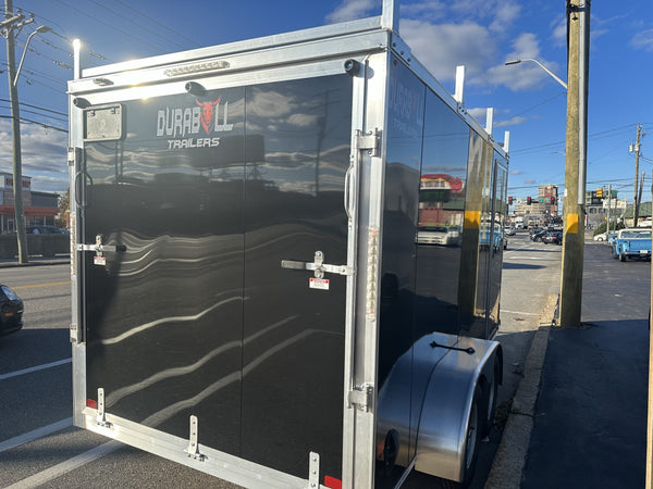 Durabull Aluminum Contractor 7'x14'+2'V BLACK RAMP Elite Series DuraBull Trailers