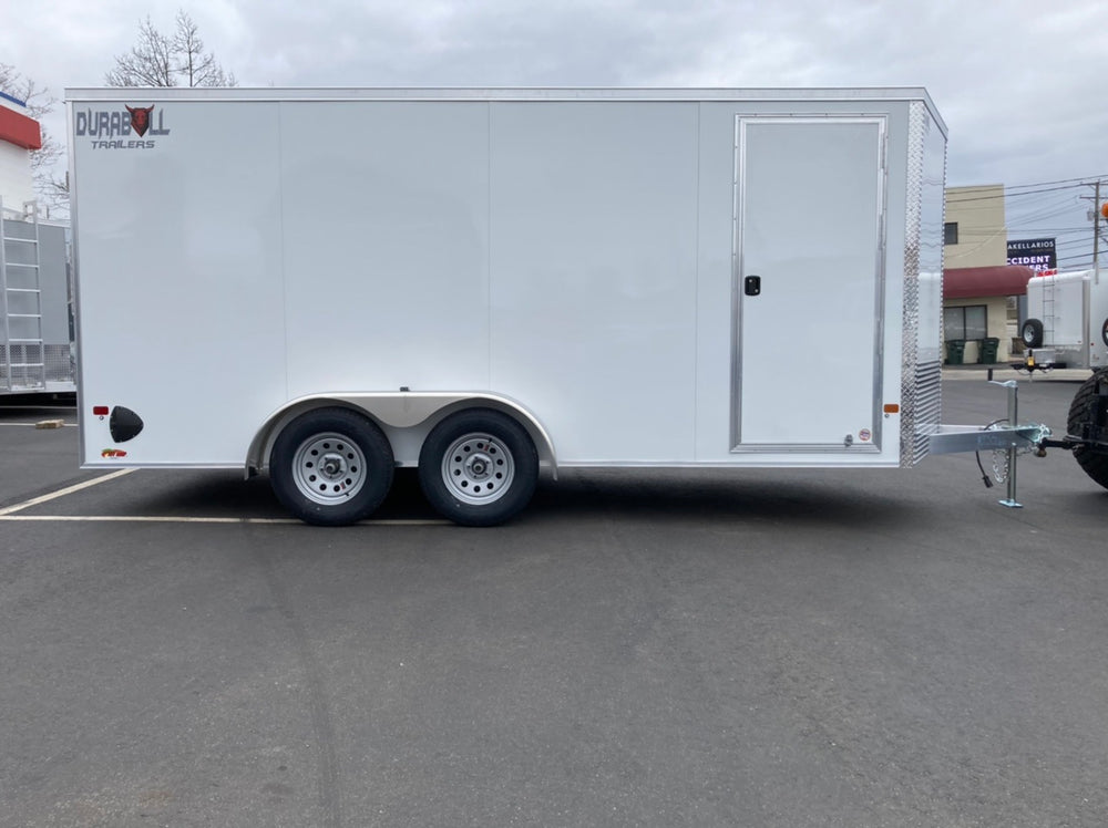 Durabull 7x14 Elite Series Enclosed Trailer White Aluminum