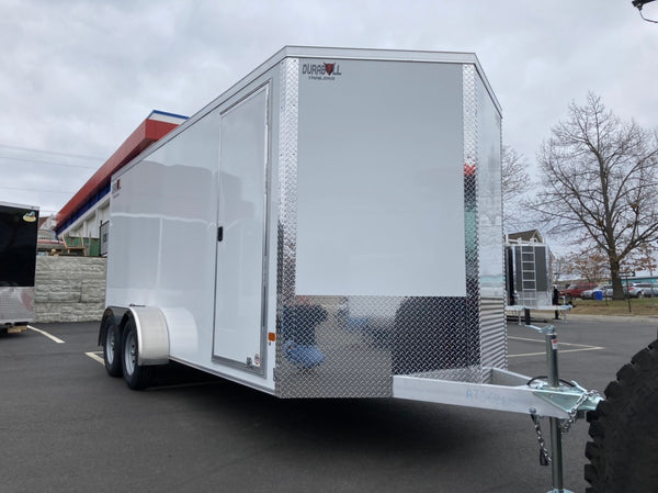 Durabull 7x14 Elite Series Enclosed Trailer White Aluminum