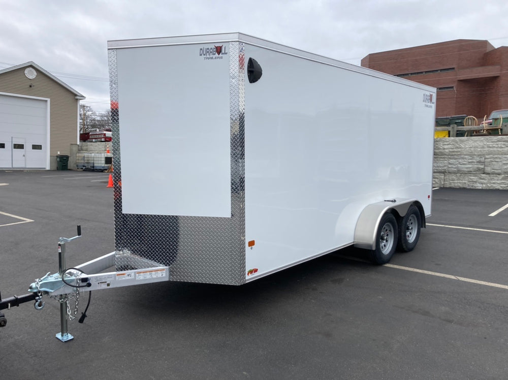 Durabull 7x14 Elite Series Enclosed Trailer White Aluminum