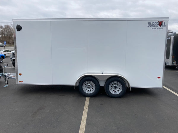 Durabull 7x14 Elite Series Enclosed Trailer White Aluminum
