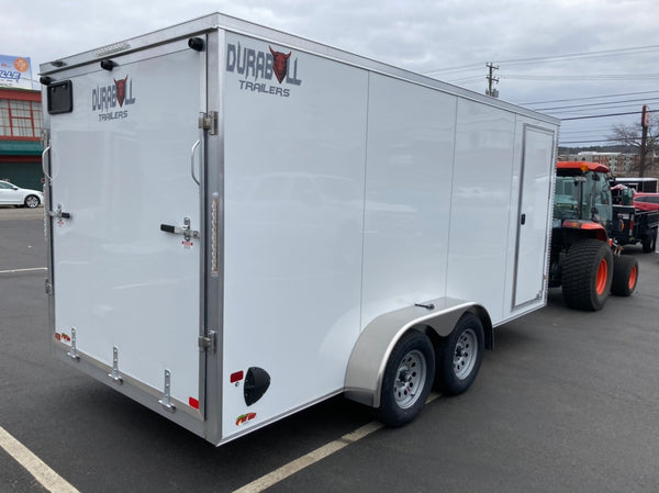 Durabull 7x14 Elite Series Enclosed Trailer White Aluminum