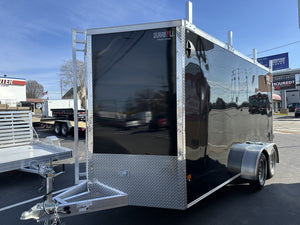 Aluminum Durabull Enclosed Contractor 7'x14'+2'V Barn Doors with stow away ramps Ron's Toy Shop, Inc.