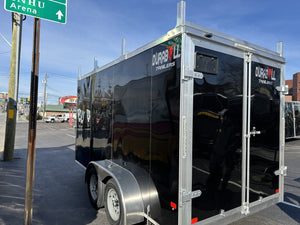 Aluminum Durabull Enclosed Contractor 7'x14'+2'V Barn Doors with stow away ramps Ron's Toy Shop, Inc.