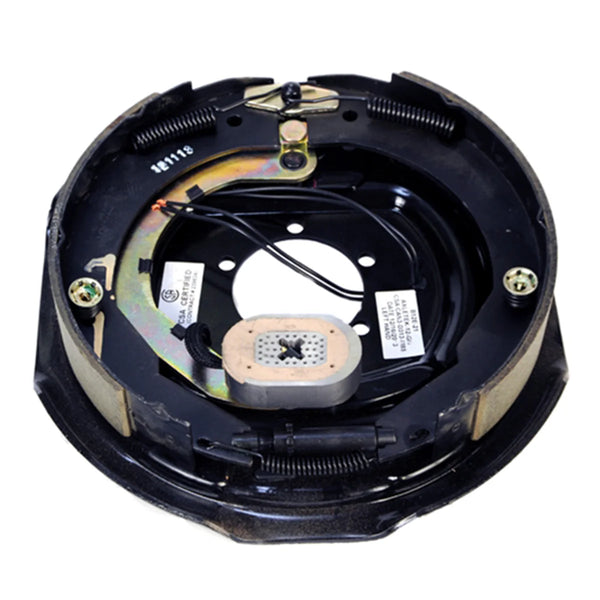 Trailer Parts Pro 7,000 lbs Per Pair Capacity (3,500 lbs Each) Manual Adjust 12" x 2" Electric Drum Trailer Brake, Left Side, 5-Bolt Mount, Black Painted Finish, Boxed