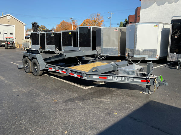 Gravity Equipment Tilt Trailer 81.5"x20' Moritz Charcoal  14,000 GVWR Moritz International