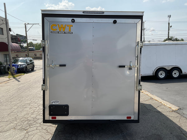 Enclosed Cargo Trailer 6'x12'+2'V SILVER RAMP Covered Wagon Covered Wagon Trailers