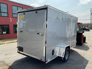 Enclosed Cargo Trailer 6'x12'+2'V SILVER RAMP Covered Wagon Covered Wagon Trailers