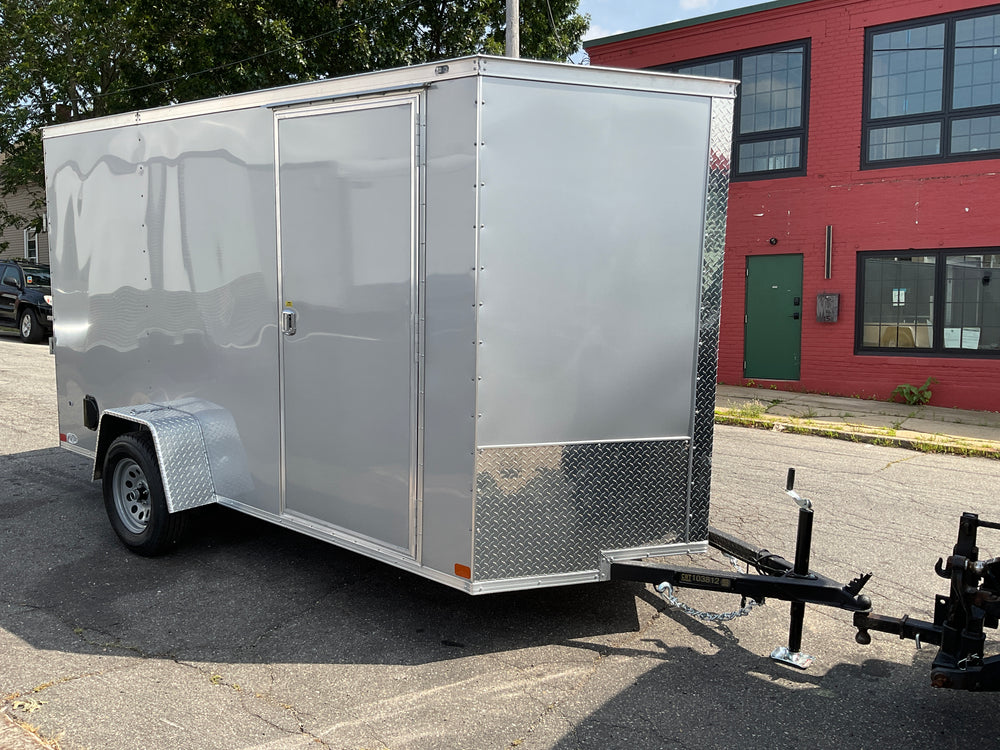 Enclosed Cargo Trailer 6'x12'+2'V SILVER RAMP Covered Wagon