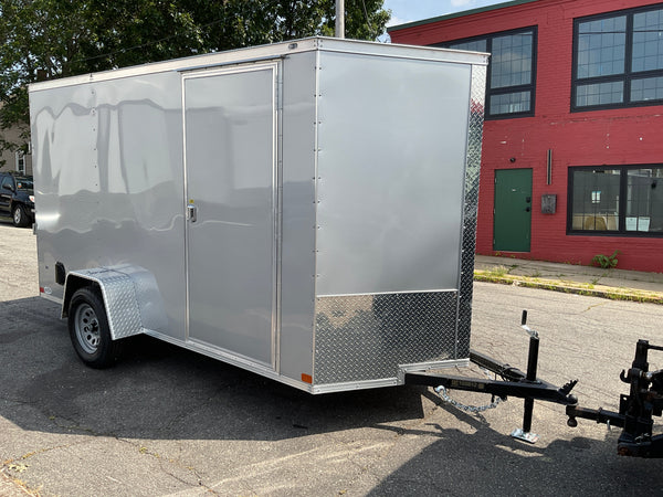 Enclosed Cargo Trailer 6'x12'+2'V SILVER RAMP Covered Wagon Covered Wagon Trailers