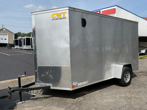 Enclosed Cargo Trailer 6'x12'+2'V SILVER RAMP Covered Wagon Covered Wagon Trailers