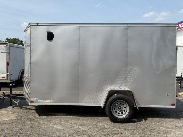 Enclosed Cargo Trailer 6'x12'+2'V SILVER RAMP Covered Wagon Covered Wagon Trailers