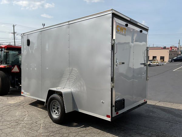 Enclosed Cargo Trailer 6'x12'+2'V SILVER RAMP Covered Wagon Covered Wagon Trailers