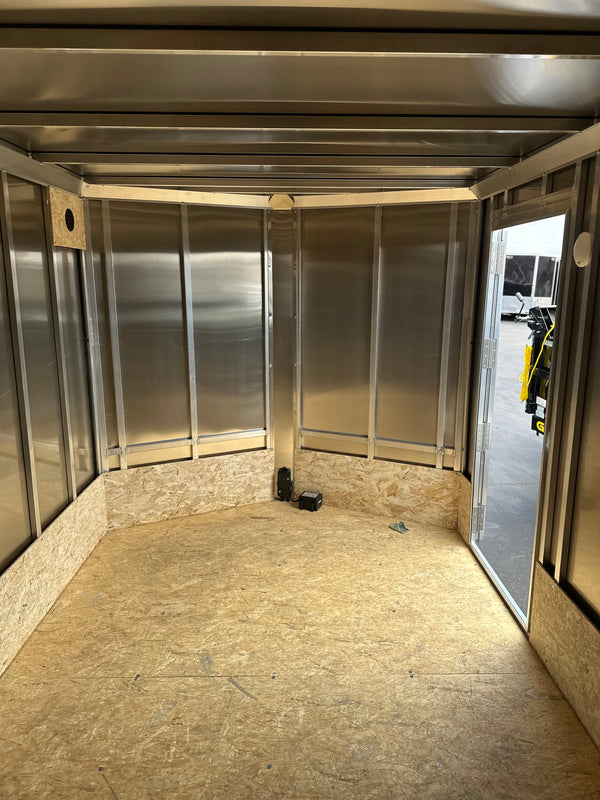Enclosed Aluminum Cargo Trailer 7'x16' BLACK Barn Contractor Alcom Xpress XLT Series