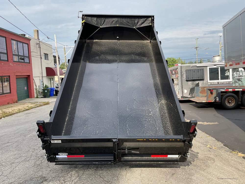 Griffin Dump Trailer 83"x14' Black 14K GVWR with Ramps With Tarp Kit