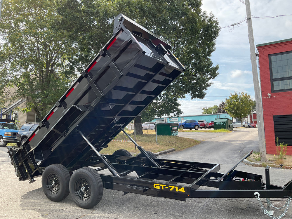 Griffin Dump Trailer 83"x14' Black 14K GVWR with Ramps With Tarp Kit