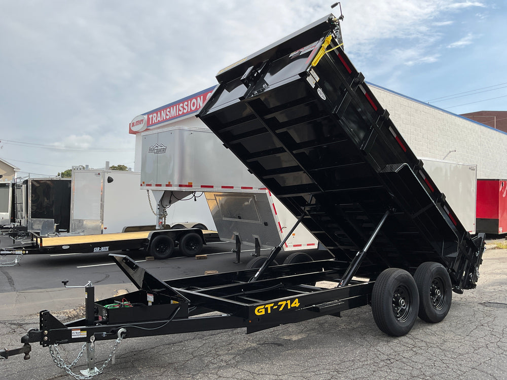Griffin Dump Trailer 83"x14' Black 14K GVWR with Ramps Griffin Trailers