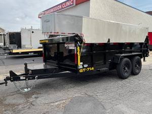 Griffin Dump Trailer 83"x14' Black 14K GVWR with Ramps