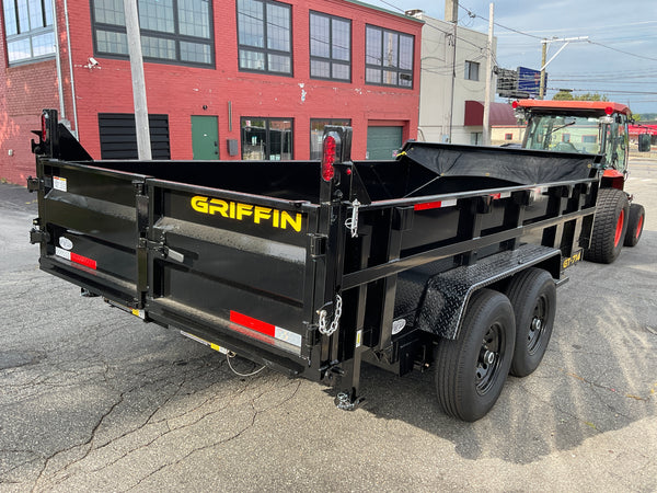 Griffin Dump Trailer 83"x14' Black 14K GVWR with Ramps