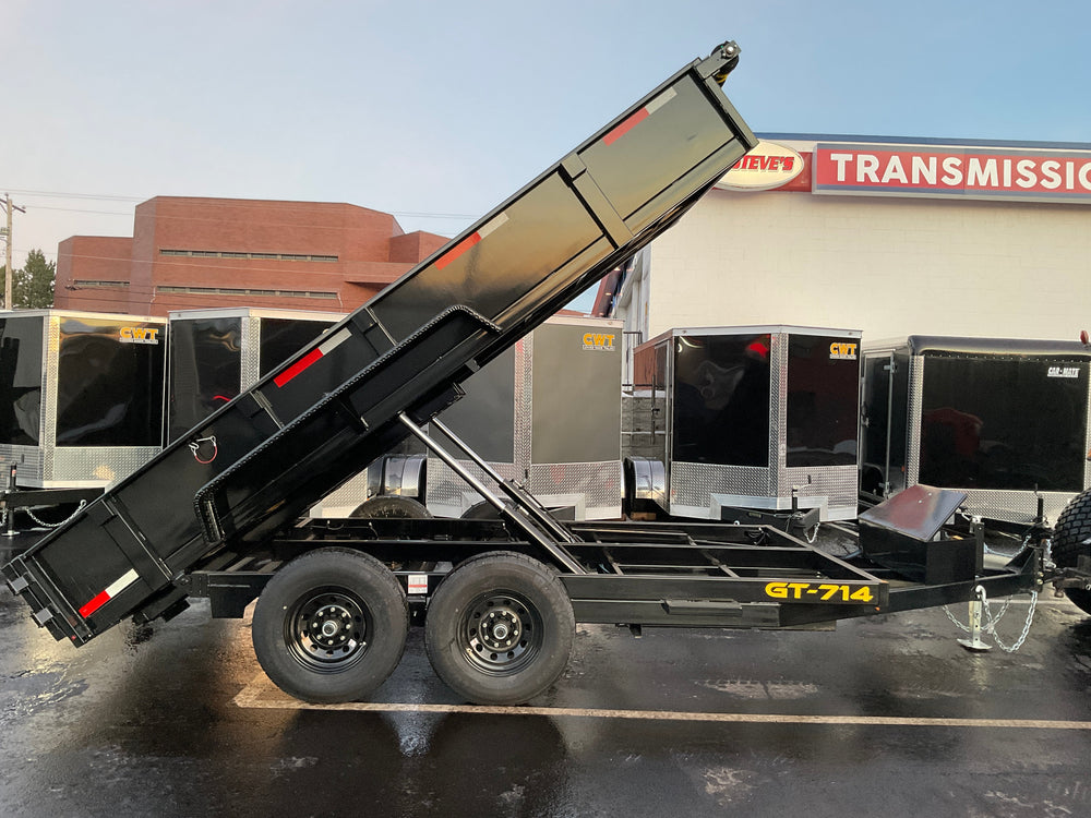 Griffin Dump Trailer 83"x14' Black 14K GVWR with Ramps and Tarp Griffin Trailers