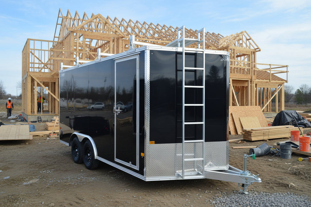 Xpress Enclosed 8.5X16 Black Ramp Door 7000# GVWR Ultimate Contractor Package Xpress Trailers