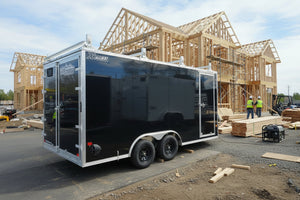 Xpress Enclosed 8.5X16 Black Ramp Door 7000# GVWR Ultimate Contractor Package Xpress Trailers