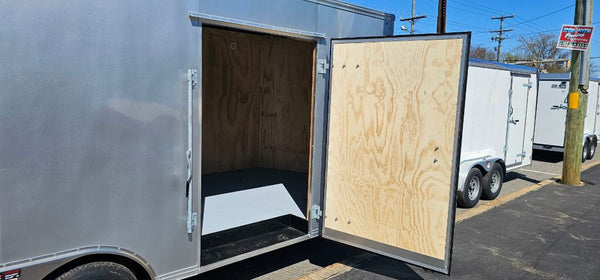 Enclosed Car Hauler Trailer 8.5'x20' Silver Car Mate Avalanche 9990 GVWR Car Mate Trailers