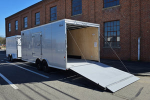 Enclosed Car Hauler Trailer 8.5'x20' Silver Car Mate Avalanche 9990 GVWR Car Mate Trailers