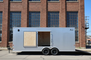 Enclosed Car Hauler Trailer 8.5'x20' Silver Car Mate Avalanche 9990 GVWR Car Mate Trailers