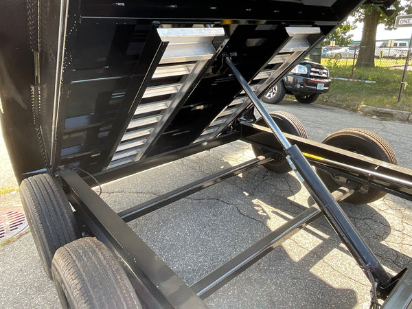 Moritz International DLBH610-10 10,000 GVWR Commercial Duty Dump Trailer, 10,000 GVWR Dump Trailer, Aluminum Ramps, 24" Sides, Torsion Axles, 8" I-Beam Frame, 4-Bolt Coupler, Stake Pockets, 2-Year Warranty