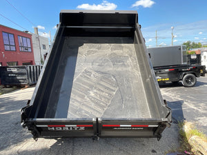 Moritz International DLBH610-10 10,000 GVWR Commercial Duty Dump Trailer, 10,000 GVWR Dump Trailer, Aluminum Ramps, 24" Sides, Torsion Axles, 8" I-Beam Frame, 4-Bolt Coupler, Stake Pockets, 2-Year Warranty