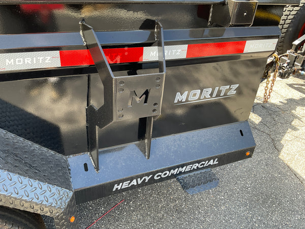 Moritz International DLBH610-10 10,000 GVWR Commercial Duty Dump Trailer, 10,000 GVWR Dump Trailer, Aluminum Ramps, 24" Sides, Torsion Axles, 8" I-Beam Frame, 4-Bolt Coupler, Stake Pockets, 2-Year Warranty