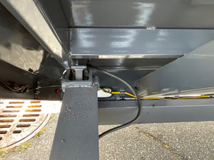 Moritz International Scissor Hoist Dump Trailer 81.5"x14' Charcoal, 14k GVWR, Cold Rolled 8" I-Beam, Torsion Axles, Aluminum Ramps, 24" Sides, Stake Pockets, Solar Charger, Hydraulic Jack, Tarp Kit, Forged 4-Bolt Coupler, 2 Year Warranty