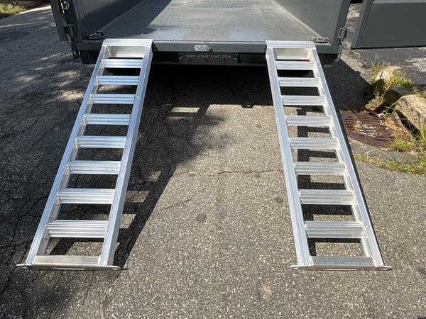 Moritz International Scissor Hoist Dump Trailer 81.5"x14' Charcoal, 14k GVWR, Cold Rolled 8" I-Beam, Torsion Axles, Aluminum Ramps, 24" Sides, Stake Pockets, Solar Charger, Hydraulic Jack, Tarp Kit, Forged 4-Bolt Coupler, 2 Year Warranty