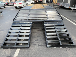 Moritz International FDPH DT 20+5 Heavy-Duty Deckover Trailer – 25,900 lb GVWR, Pintle Ring, Dual Speed Tongue Jacks, Under Body Tool Box, 2 Year Warranty