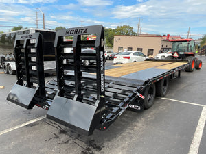 Moritz International FDPH DT 20+5 Heavy-Duty Deckover Trailer – 25,900 lb GVWR, Pintle Ring, Dual Speed Tongue Jacks, Under Body Tool Box, 2 Year Warranty