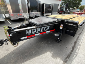 Moritz International FDPH DT 20+5 Heavy-Duty Deckover Trailer – 25,900 lb GVWR, Pintle Ring, Dual Speed Tongue Jacks, Under Body Tool Box, 2 Year Warranty