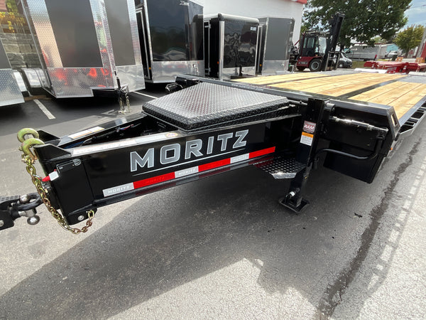 Moritz International FDPH DT 20+5 Heavy-Duty Deckover Trailer – 25,900 lb GVWR, Pintle Ring, Dual Speed Tongue Jacks, Under Body Tool Box, 2 Year Warranty