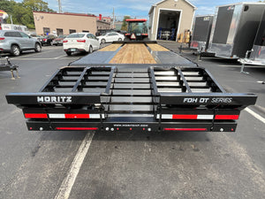 Moritz International FDPH DT 20+5 Heavy-Duty Deckover Trailer – 25,900 lb GVWR, Pintle Ring, Dual Speed Tongue Jacks, Under Body Tool Box, 2 Year Warranty