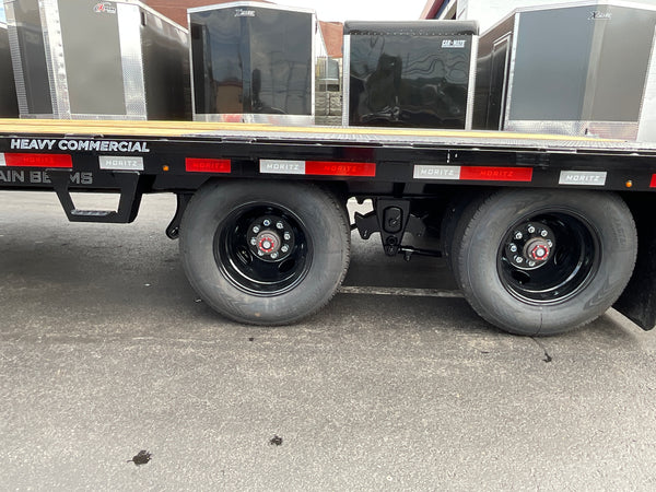 Moritz International FDPH DT 20+5 Heavy-Duty Deckover Trailer – 25,900 lb GVWR, Pintle Ring, Dual Speed Tongue Jacks, Under Body Tool Box, 2 Year Warranty