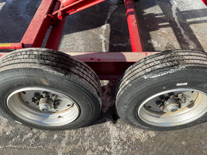 USED Gooseneck Dump Trailer 81.5"x14' Red Moritz - Scissors Hoist - Ramps - 16k GVWR Moritz International