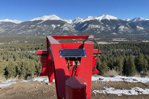USED Gooseneck Dump Trailer 81.5"x14' Red Moritz - Scissors Hoist - Ramps - 16k GVWR Moritz International