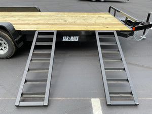 Open Car Hauler 82"x18' BLACK Car Mate Trailer 7k GVWR d-rings Car Mate Trailers