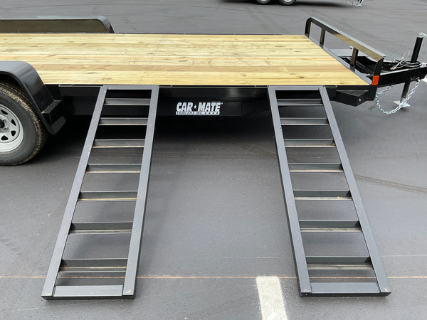 Open Car Hauler 82"x18' BLACK Car Mate Trailer 7k GVWR d-rings Car Mate Trailers