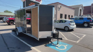 Enclosed Cargo Trailer 6'x12' Black RAMP Car Mate Cargo